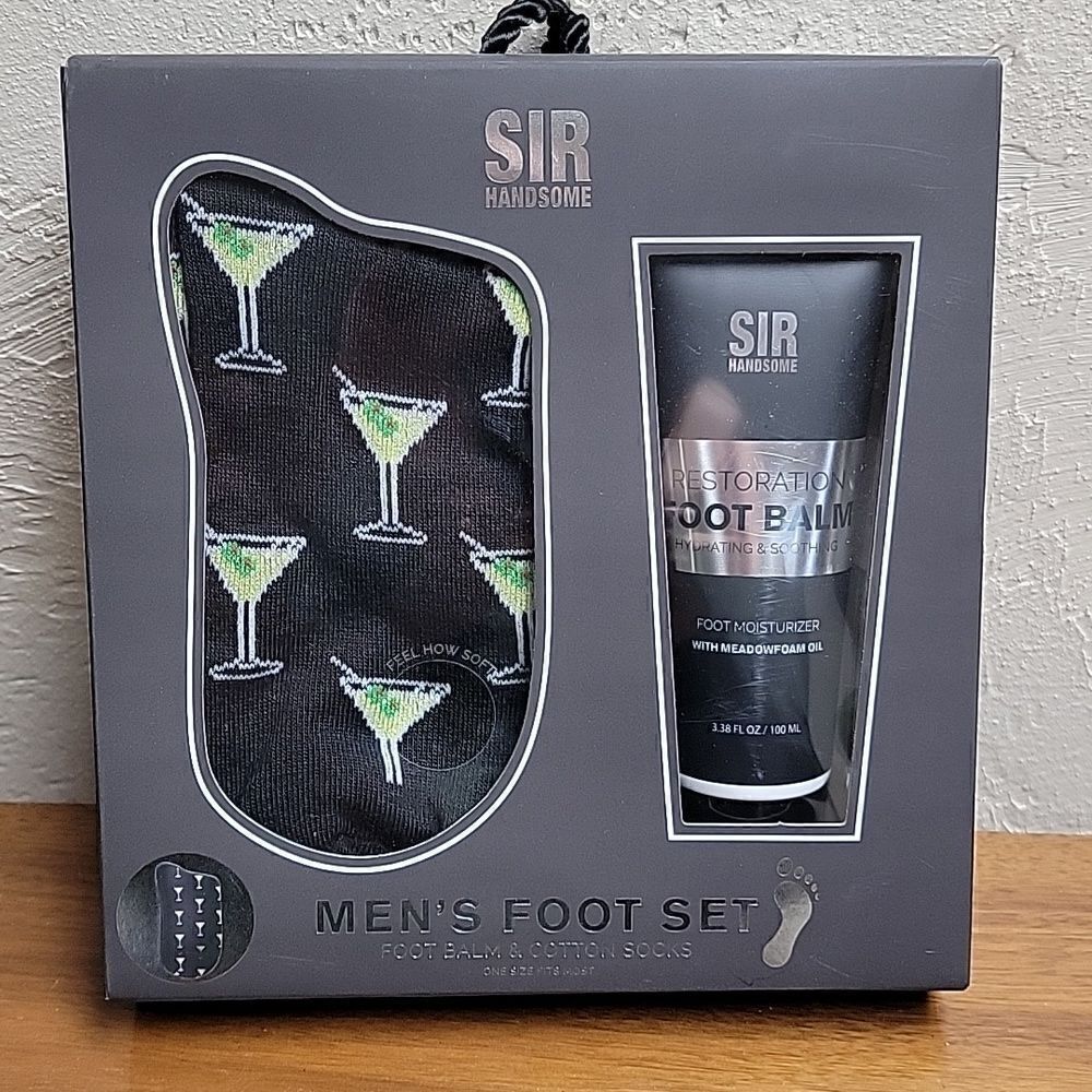 Sir Men's Foot Restoration Balm And Black Martini Casual Socks Gift Set - New — image 2 of 7